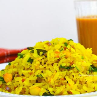 kanda poha with tea