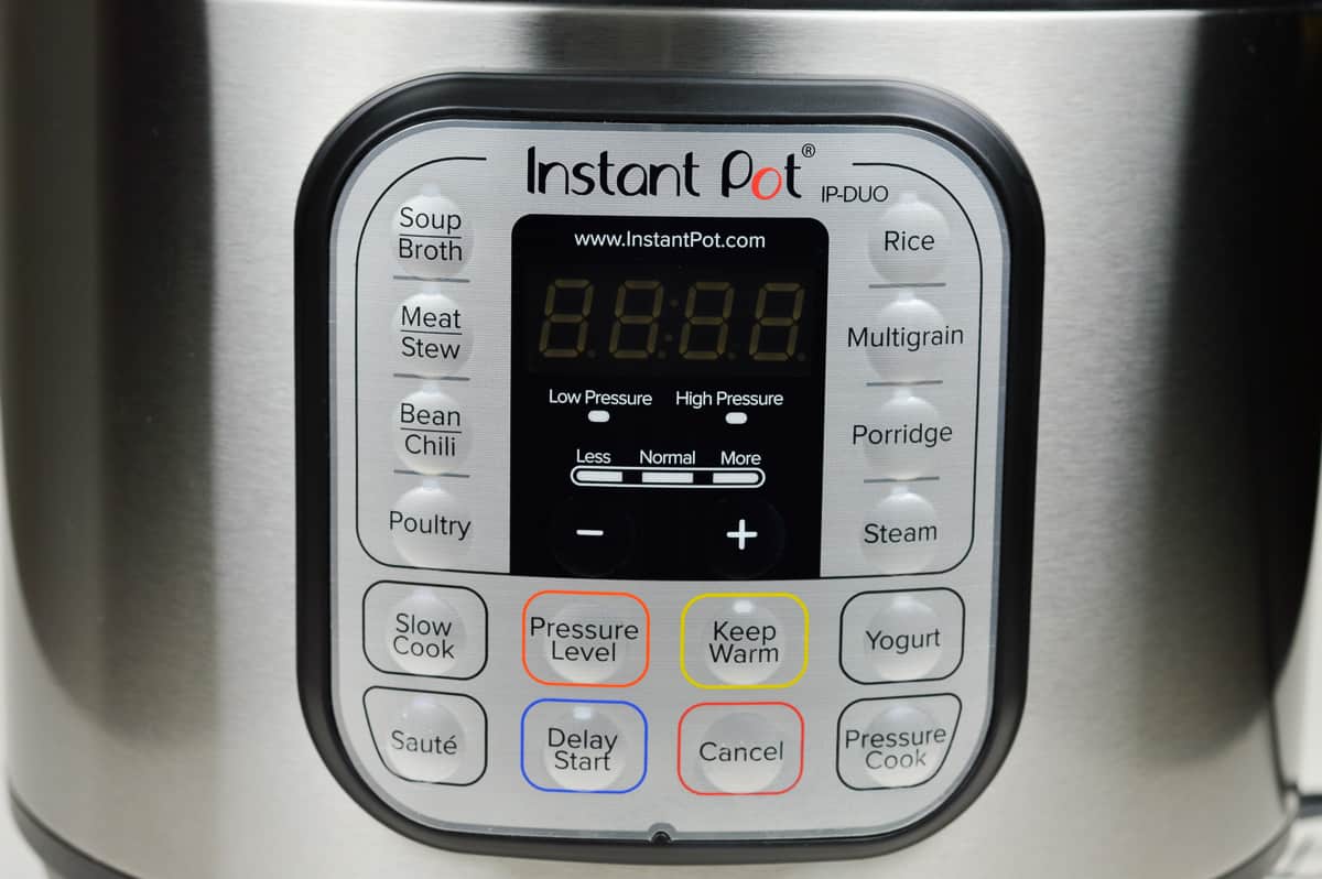 instant pot LED display panel close up