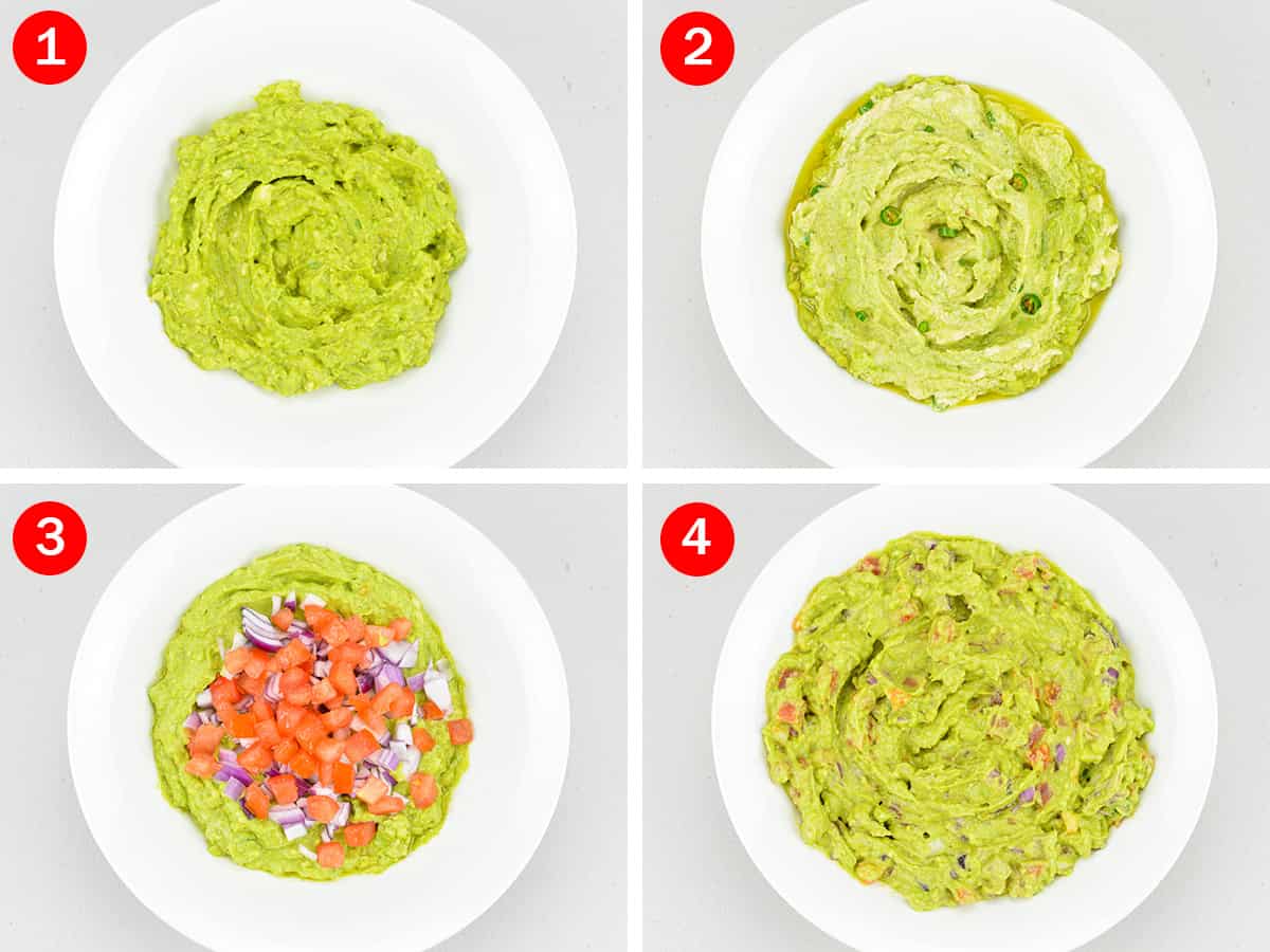 step by step photos of making indian style guacamole dip