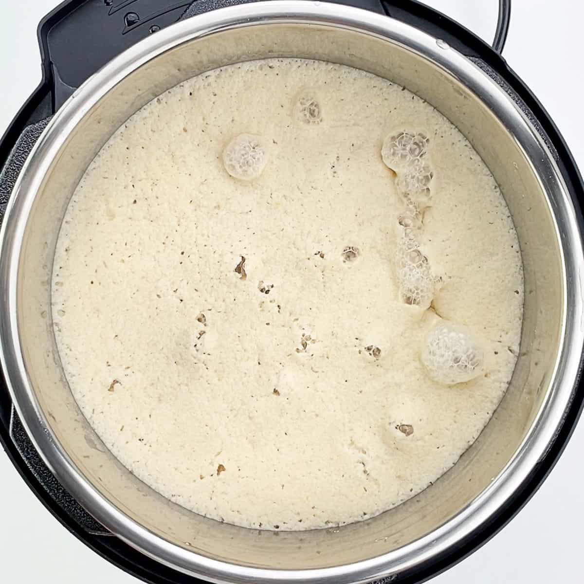 top shot of well fermented idli batter