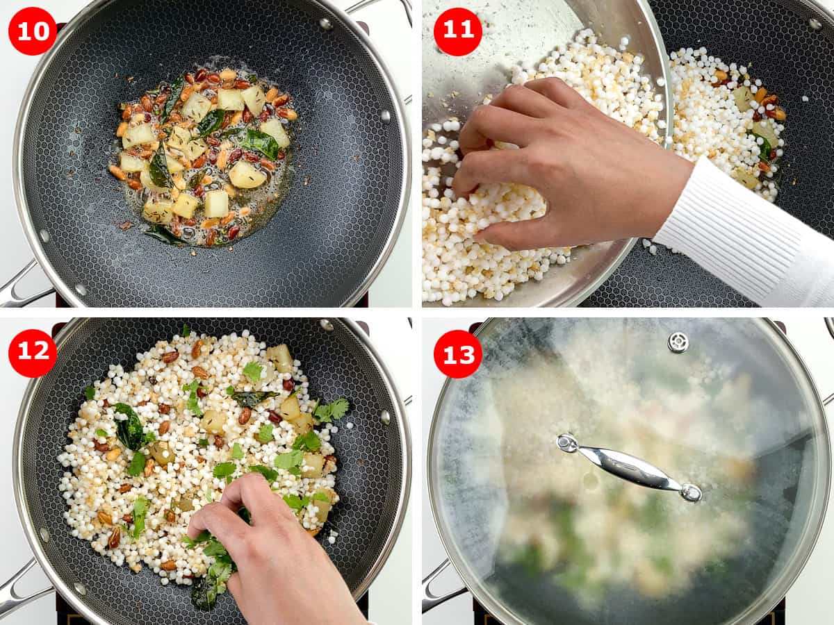 step by step photos of making sabudana khichdi