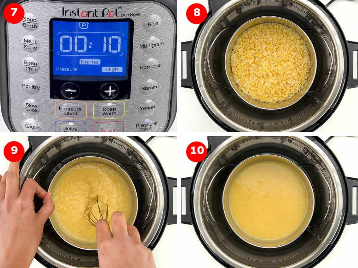 step by step photos of pressure cooking dal in the instant pot to get boiled dal