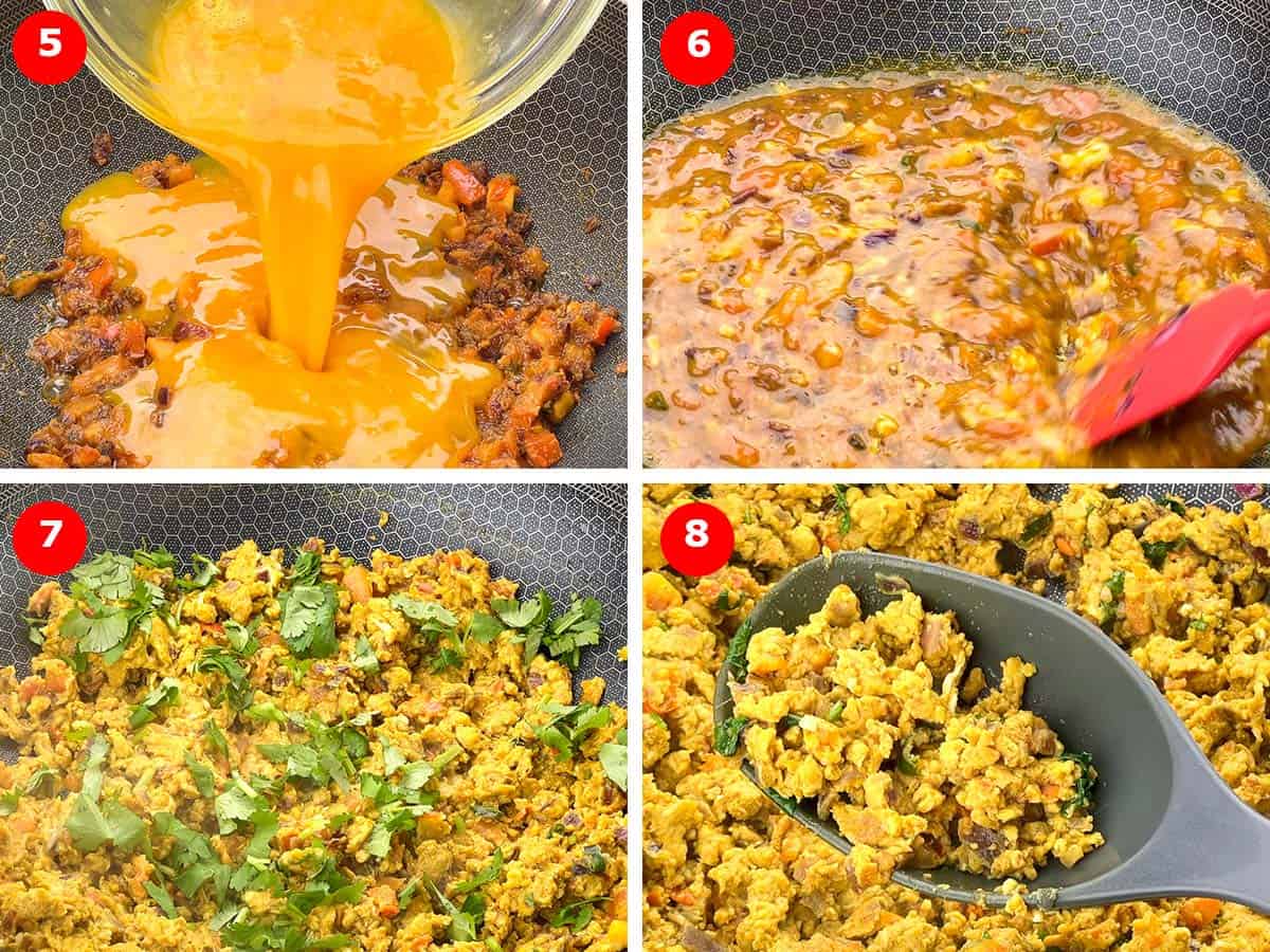 step by step photos of making egg bhurji.